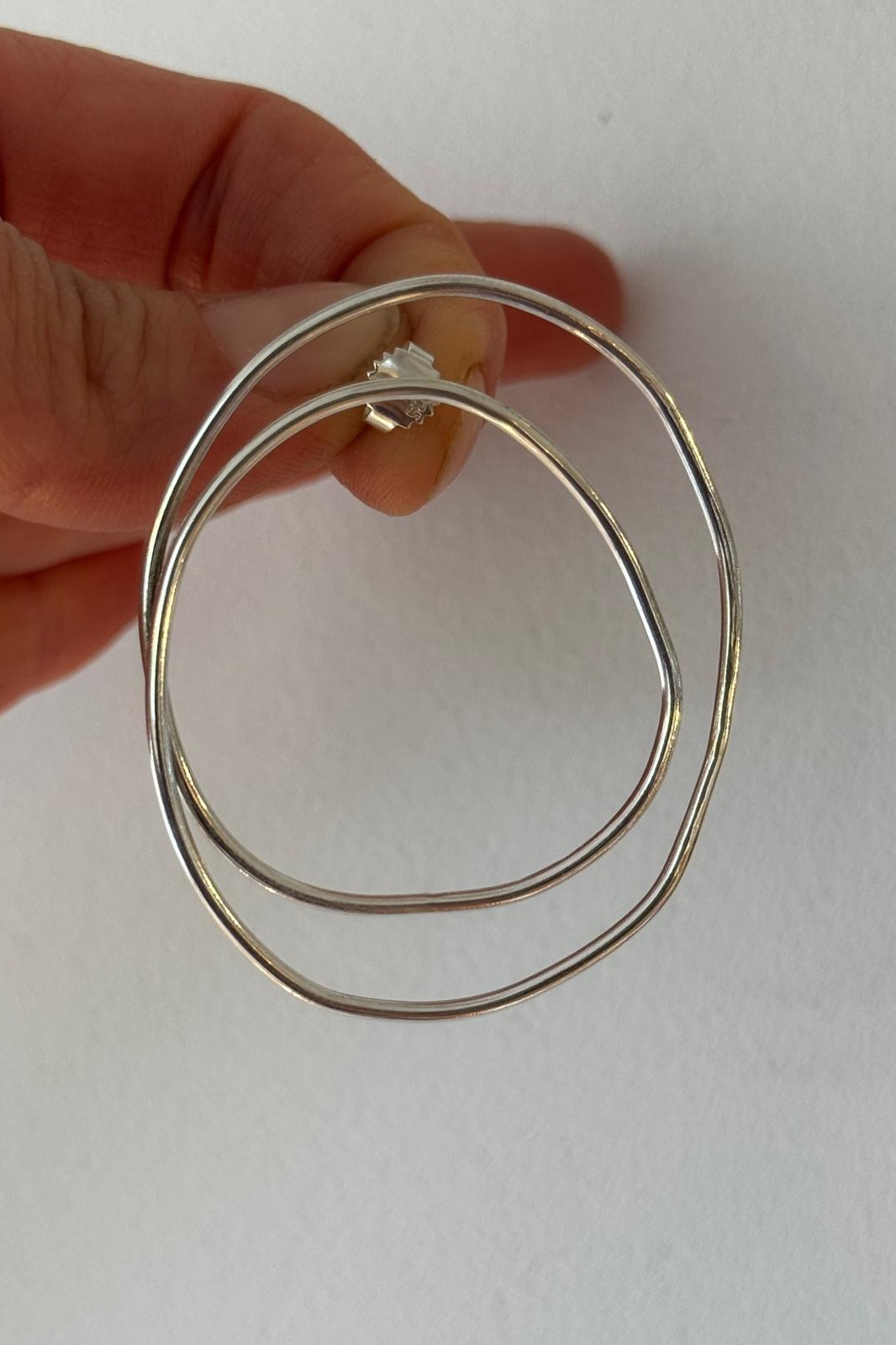 boucles d'oreilles argent 925 martelées faites main atelier Taohé Perwez