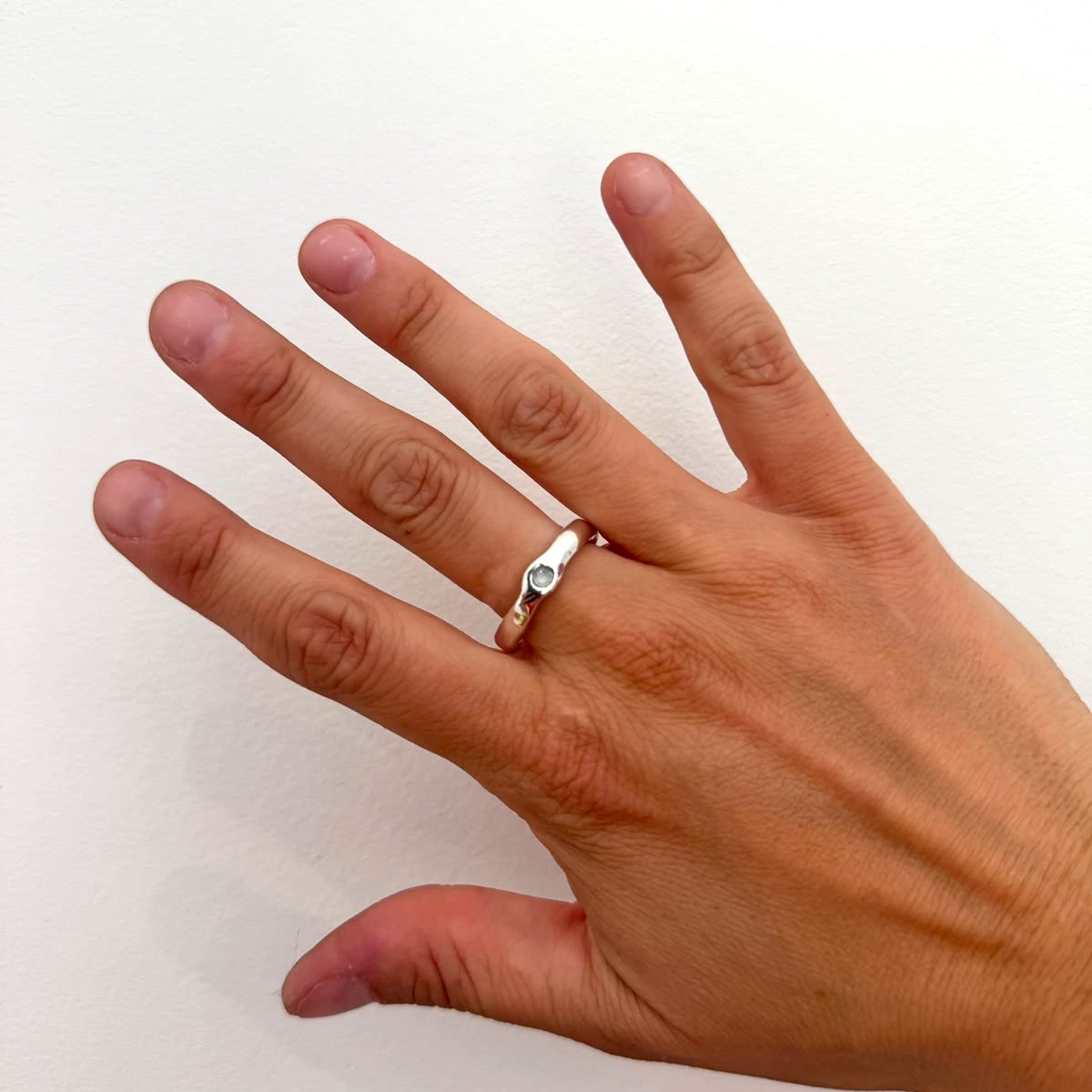 Bague avec zircon cubique et silver clay