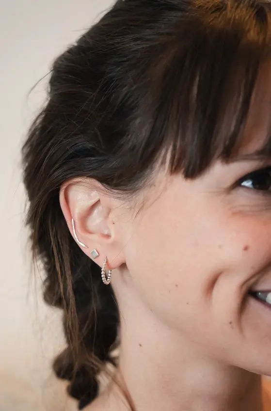 Boucle d’oreille Lucie - Clip vendu à l’unité | AG 925 - Plaqué or 18k - Or 18k Fairtrade