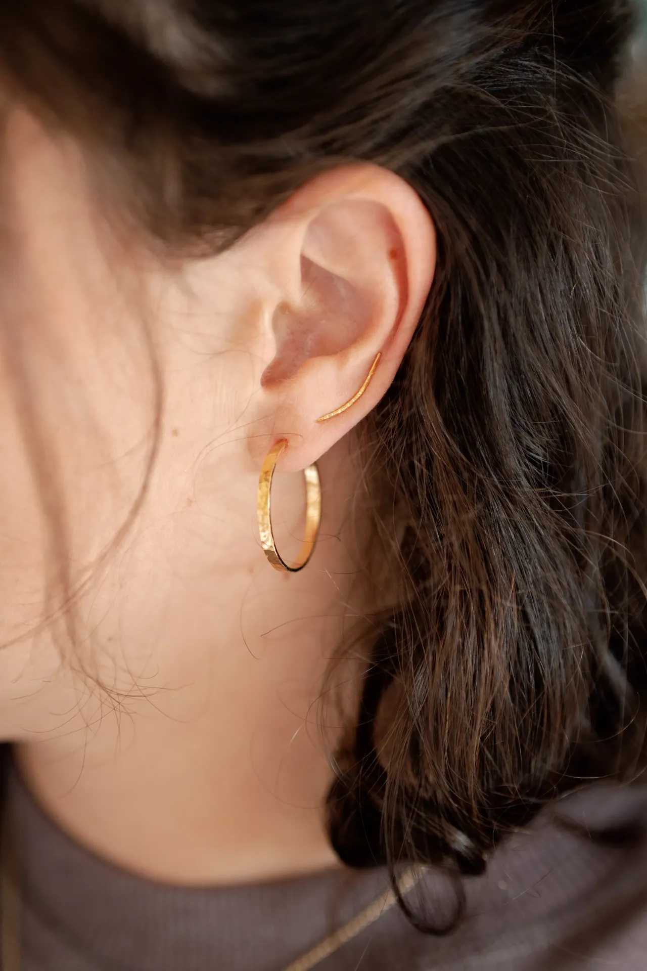 Boucle d’oreille Lucie - Clip vendu à l’unité | AG 925 - Plaqué or 18k - Or 18k Fairtrade