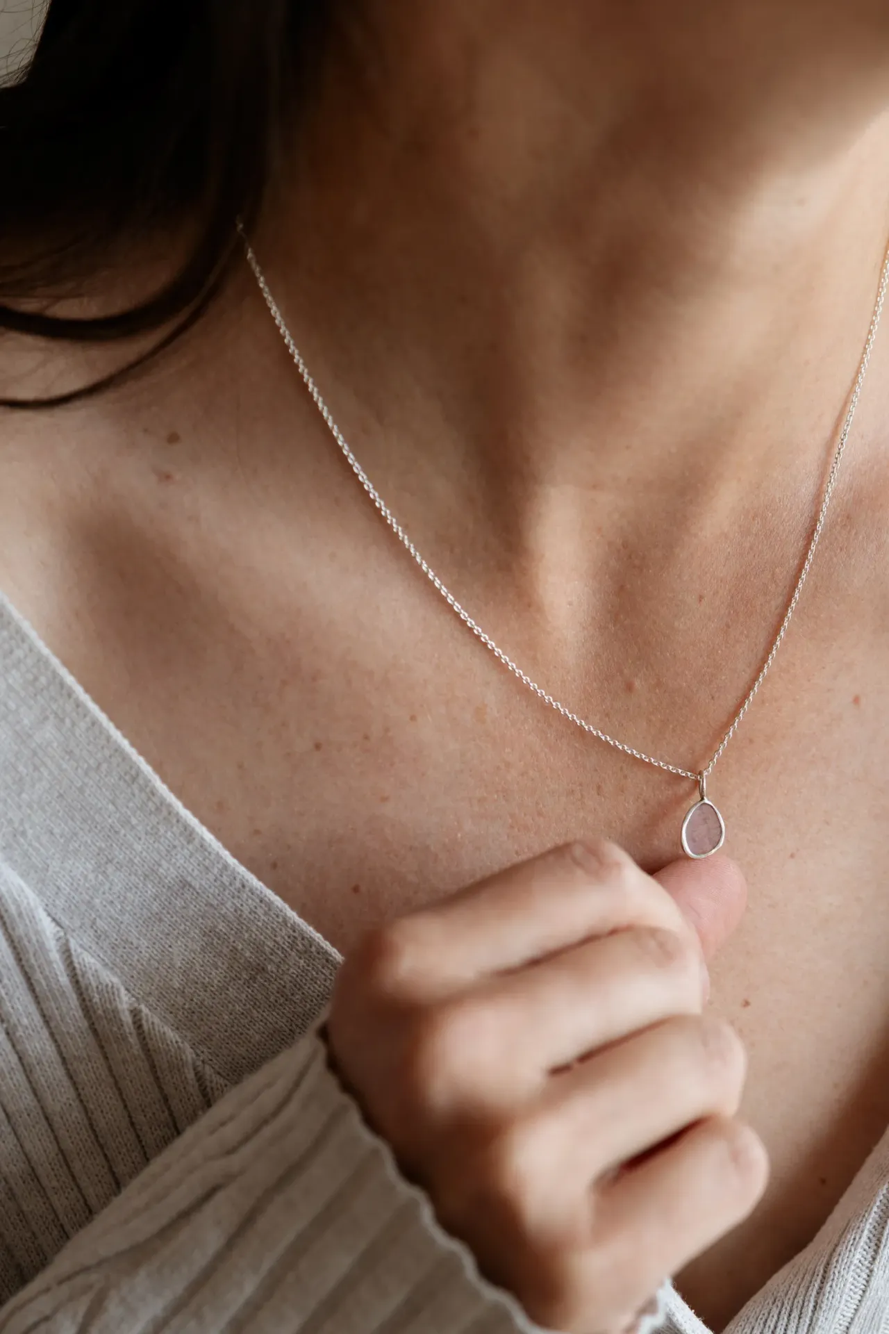 Améthyste d'Auvergne – pendentif éthique
